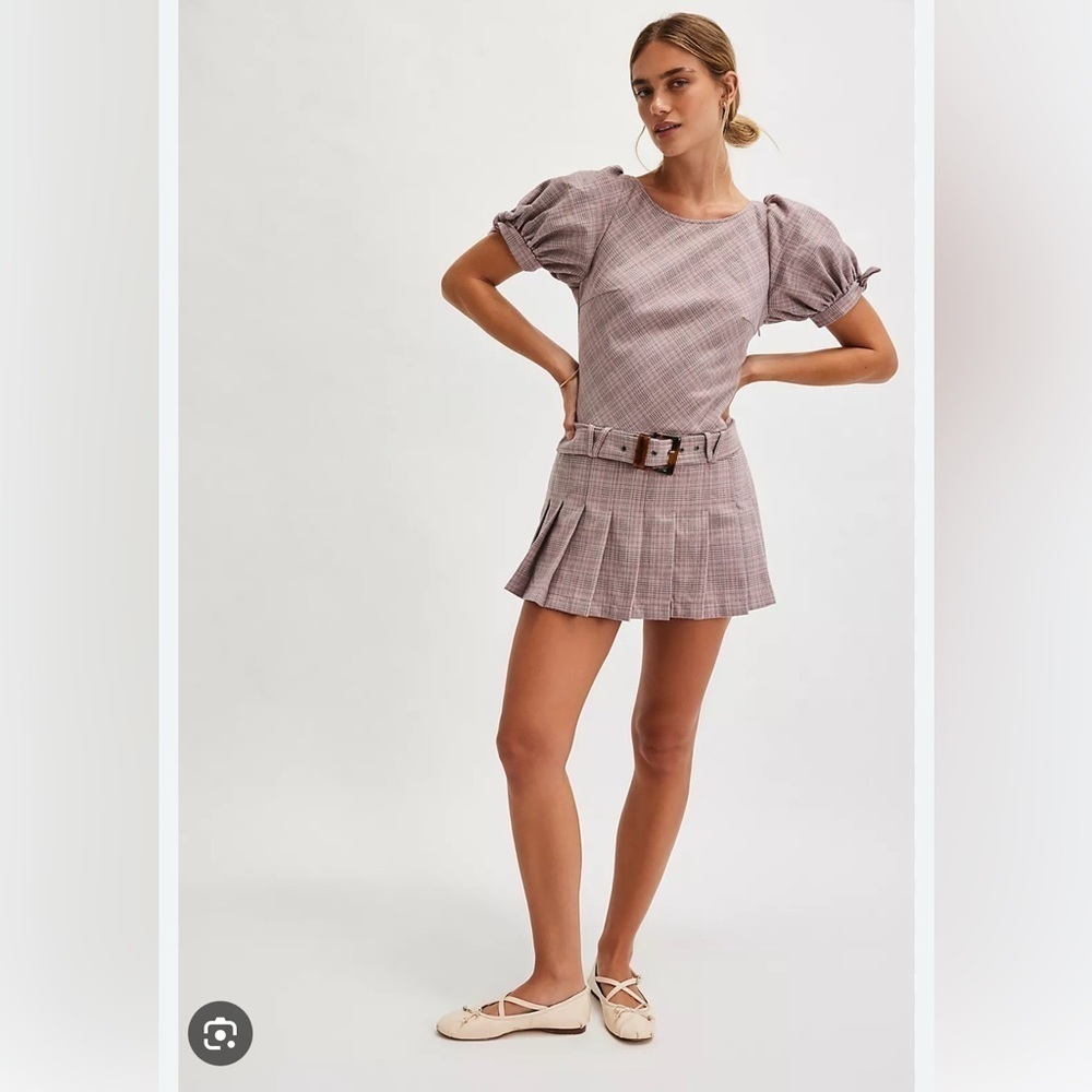 Free people sevi plaid mini dress Xs Nwot